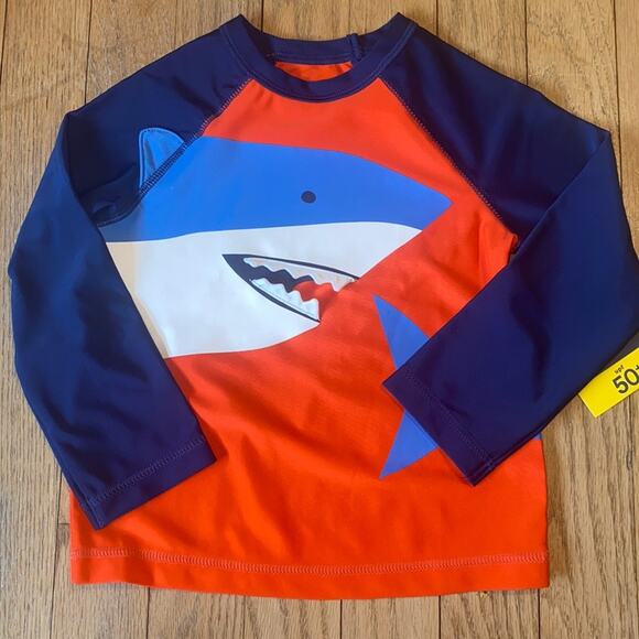 NWT GAP BabyGap Long Sleeve Shark Rash Guard Swim Top (12-18 Months) - Picture 2 of 6